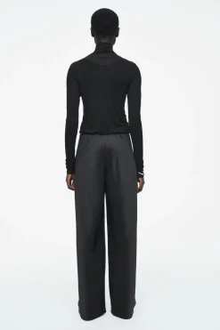 Hot COS ELASTICATED SATIN PANTS BLACK