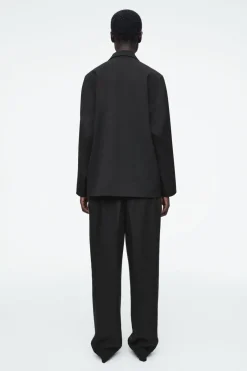 New COS ELASTICATED STRAIGHT-LEG PANTS BLACK