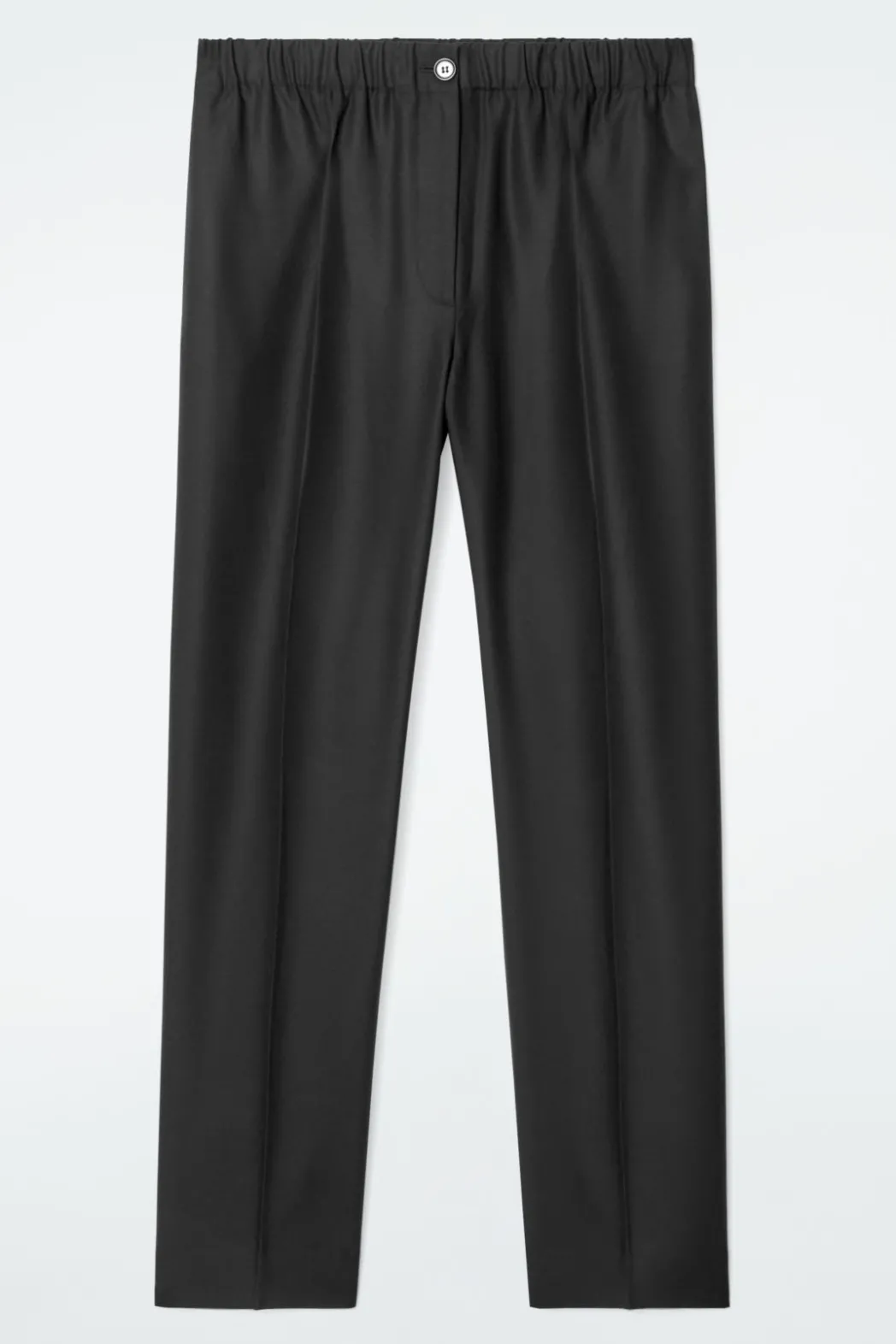 New COS ELASTICATED STRAIGHT-LEG PANTS BLACK