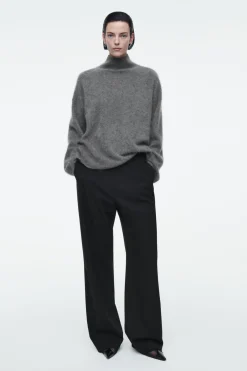 Hot COS ELASTICATED TAILORED WOOL PANTS BLACK