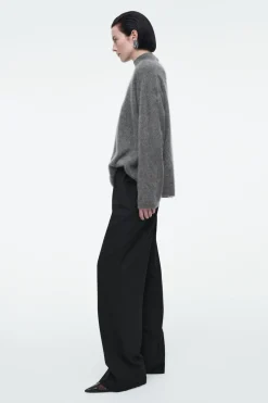 Hot COS ELASTICATED TAILORED WOOL PANTS BLACK