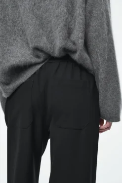 Hot COS ELASTICATED TAILORED WOOL PANTS BLACK