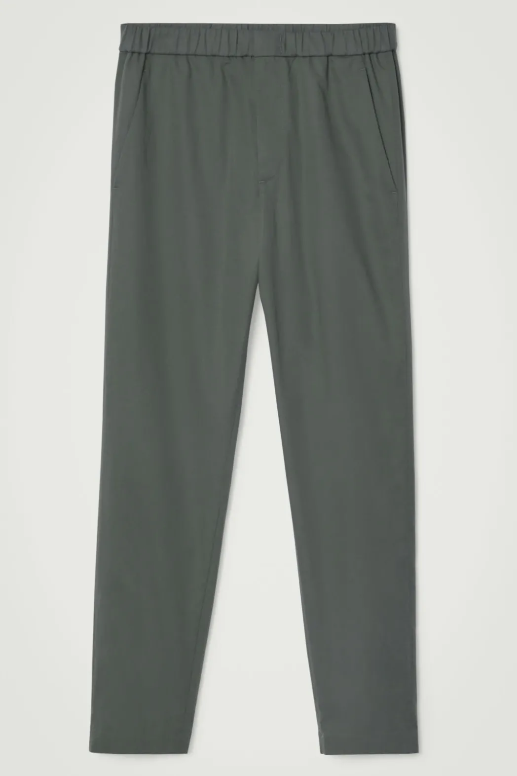 Sale COS ELASTICATED TAPERED TWILL PANTS DARK GREEN