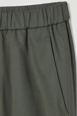 Sale COS ELASTICATED TAPERED TWILL PANTS DARK GREEN