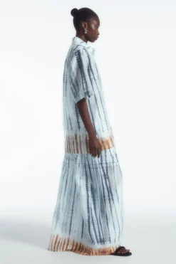 Best COS ELASTICATED WIDE-LEG PANTS WHITE / BLUE