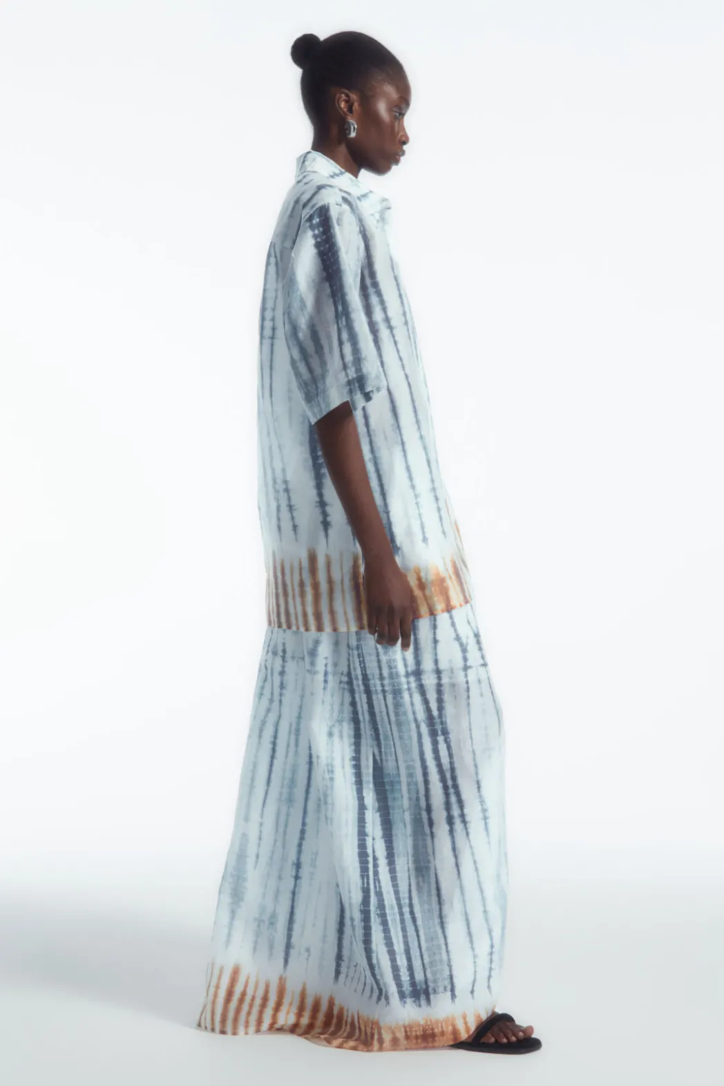 Best COS ELASTICATED WIDE-LEG PANTS WHITE / BLUE