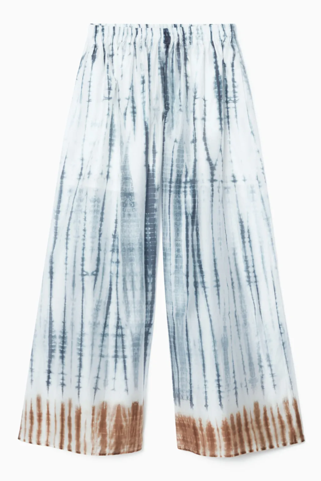 Best COS ELASTICATED WIDE-LEG PANTS WHITE / BLUE