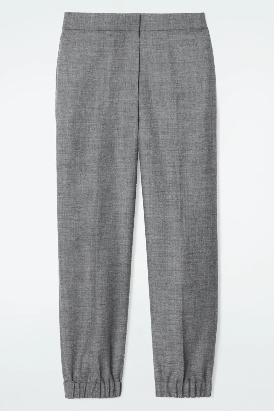 Sale COS ELASTICATED WOOL-FLANNEL PANTS GRAY MÉLANGE