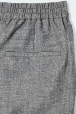 Sale COS ELASTICATED WOOL-FLANNEL PANTS GRAY MÉLANGE