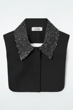 COS EMBELLISHED BIB COLLAR BLACK