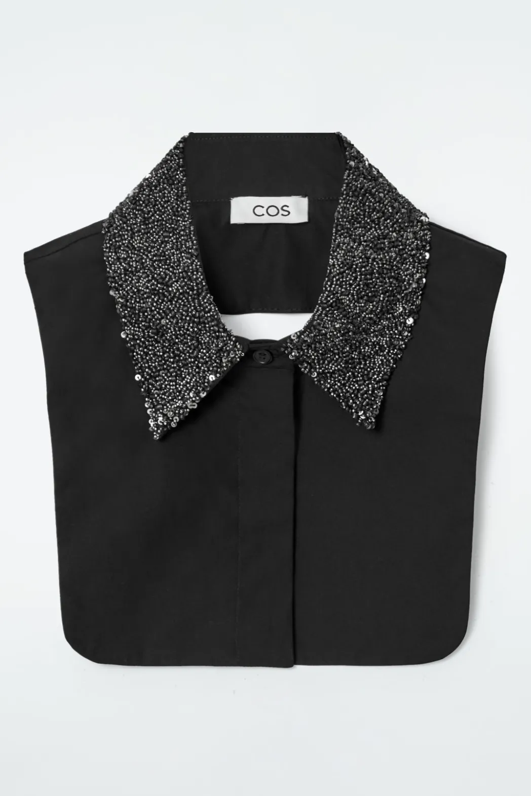 COS EMBELLISHED BIB COLLAR BLACK