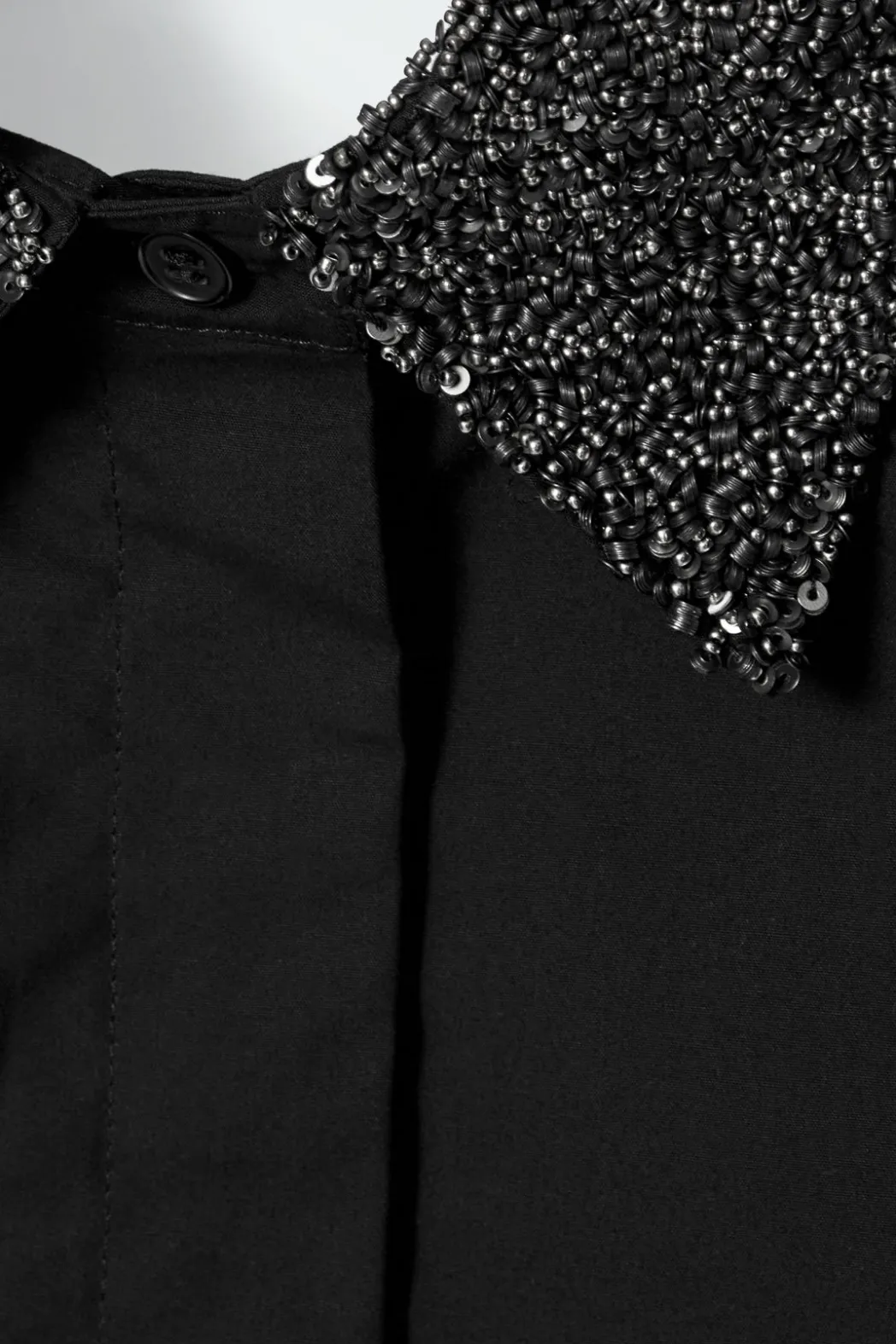 COS EMBELLISHED BIB COLLAR BLACK
