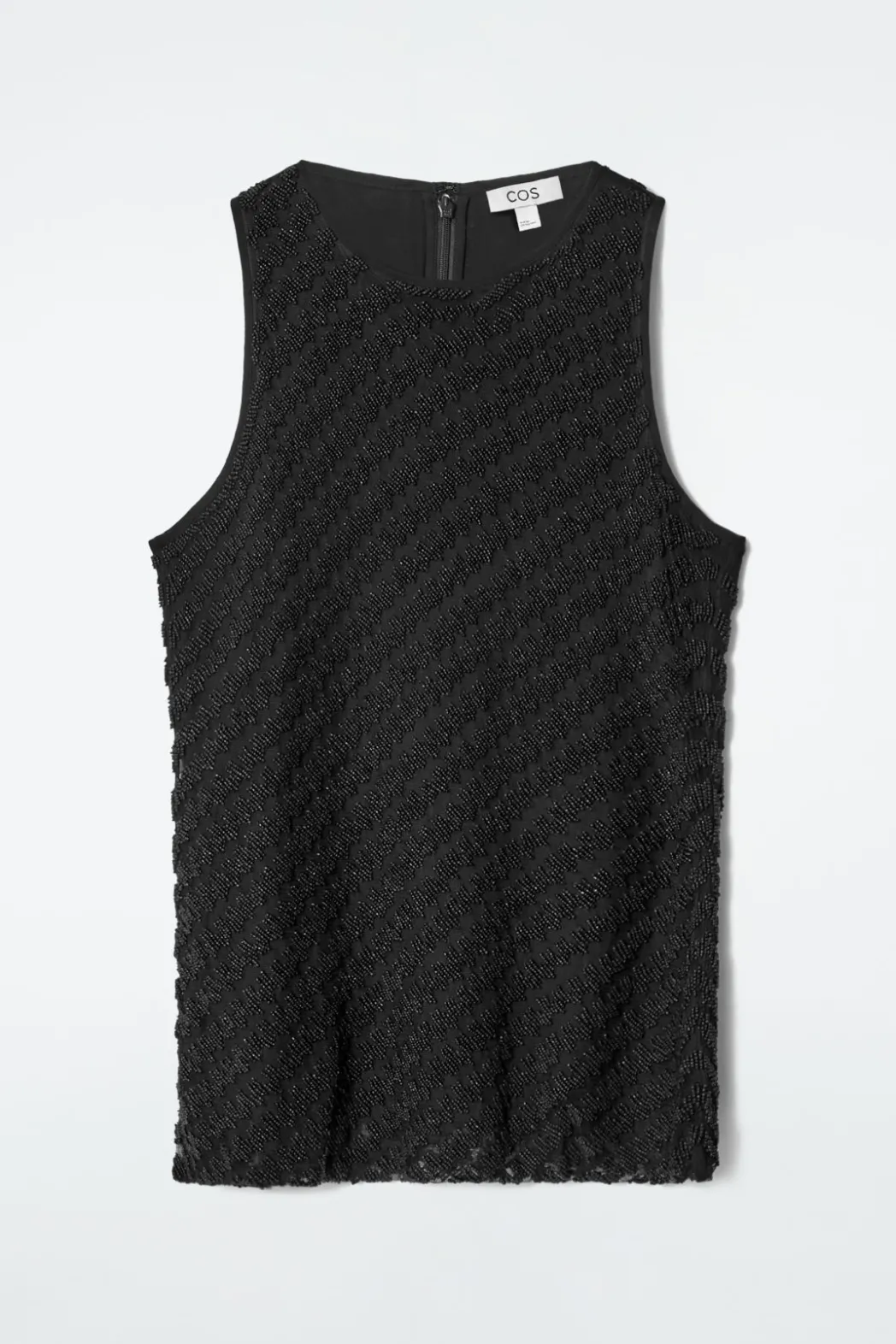 Outlet COS EMBELLISHED HOUNDSTOOTH TOP BLACK