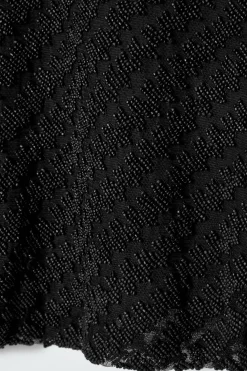Outlet COS EMBELLISHED HOUNDSTOOTH TOP BLACK