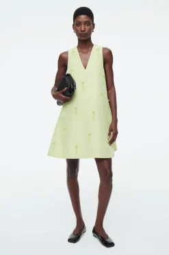 Sale COS EMBELLISHED MINI SHIFT DRESS PALE GREEN