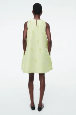 Sale COS EMBELLISHED MINI SHIFT DRESS PALE GREEN