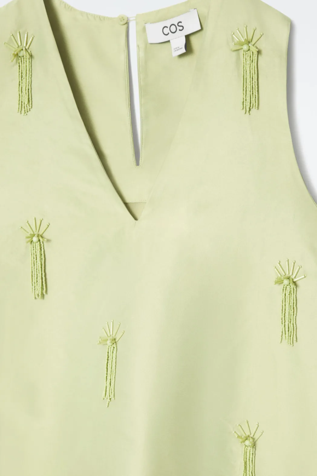 Sale COS EMBELLISHED MINI SHIFT DRESS PALE GREEN