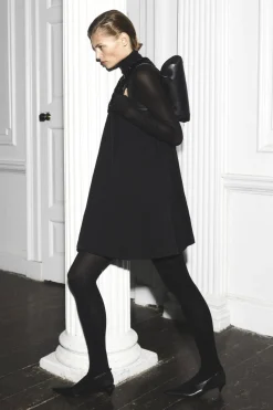 Sale COS EMBELLISHED RACER-NECK DRESS BLACK