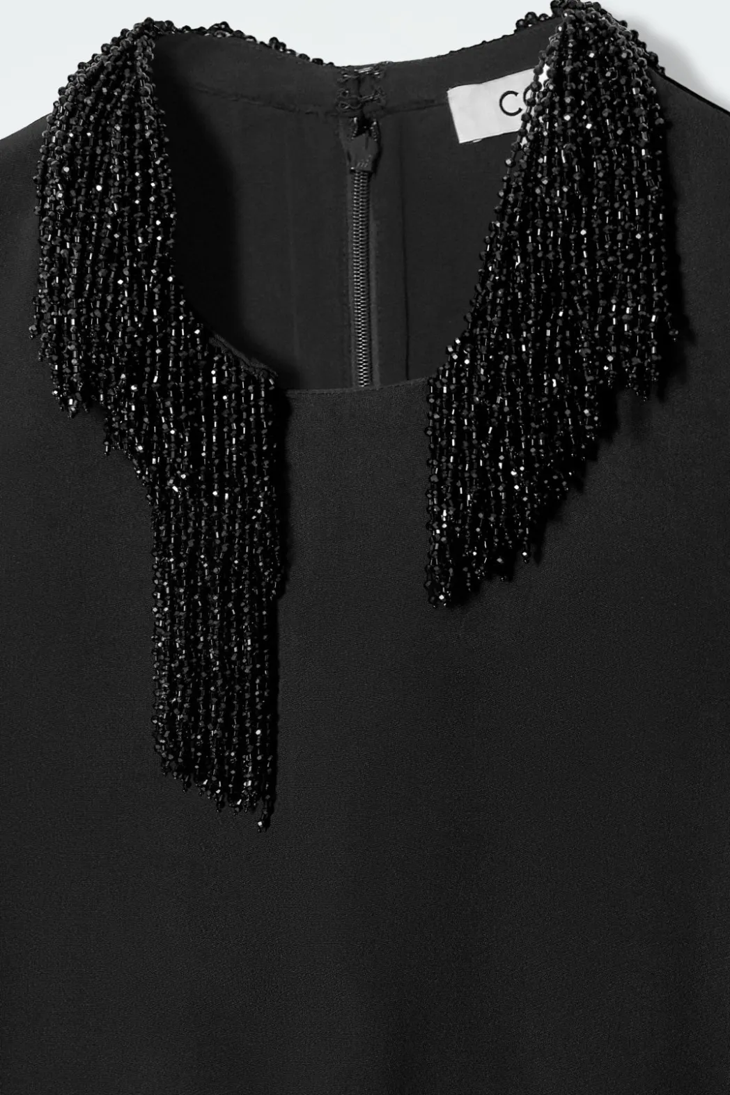 Hot COS EMBELLISHED RACER-NECK TOP BLACK