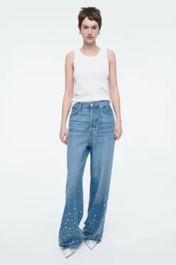 Clearance COS EMBELLISHED RELAXED JEANS MID BLUE