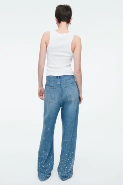 Clearance COS EMBELLISHED RELAXED JEANS MID BLUE
