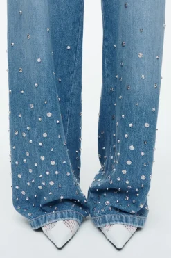 Clearance COS EMBELLISHED RELAXED JEANS MID BLUE