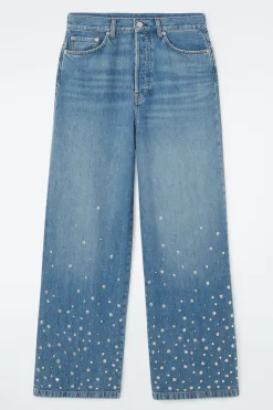 Clearance COS EMBELLISHED RELAXED JEANS MID BLUE