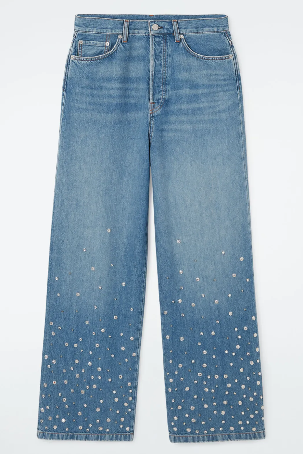 Clearance COS EMBELLISHED RELAXED JEANS MID BLUE