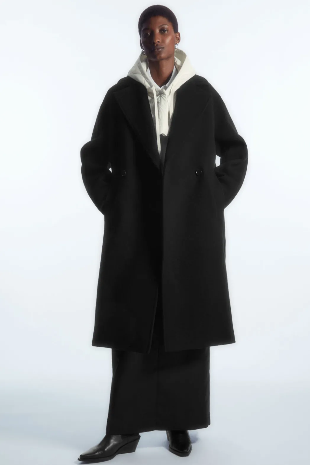 Best COS EMBROIDERED QUILTED HOOD OFF-WHITE