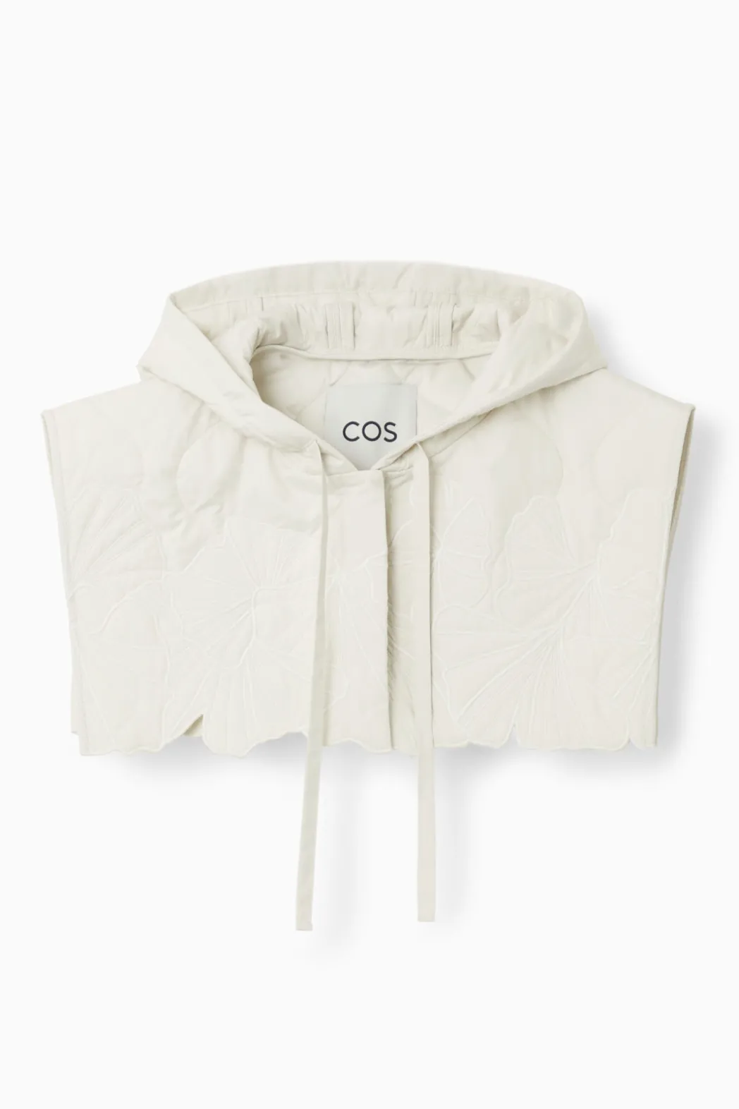 Best COS EMBROIDERED QUILTED HOOD OFF-WHITE