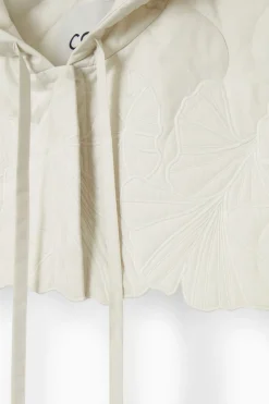 Best COS EMBROIDERED QUILTED HOOD OFF-WHITE