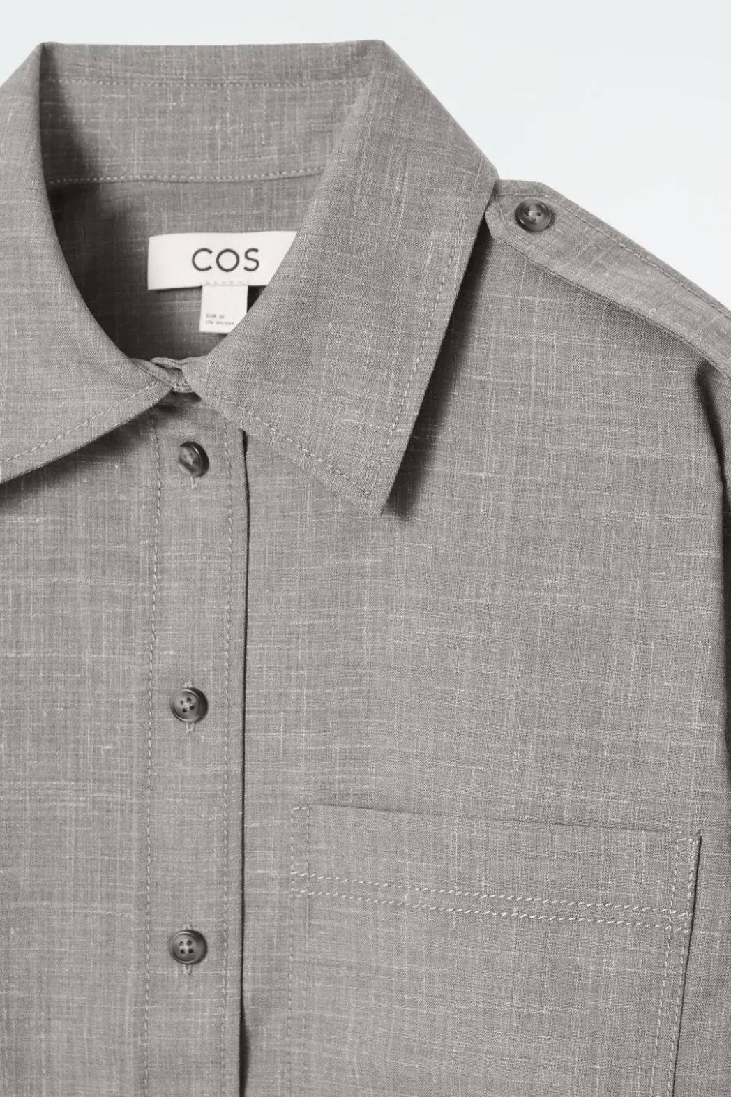 Clearance COS EPAULET-DETAIL WOOL SHIRT LIGHT BROWN