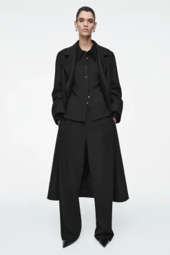 Outlet COS EXAGGERATED-COLLAR JERSEY SHIRT BLACK