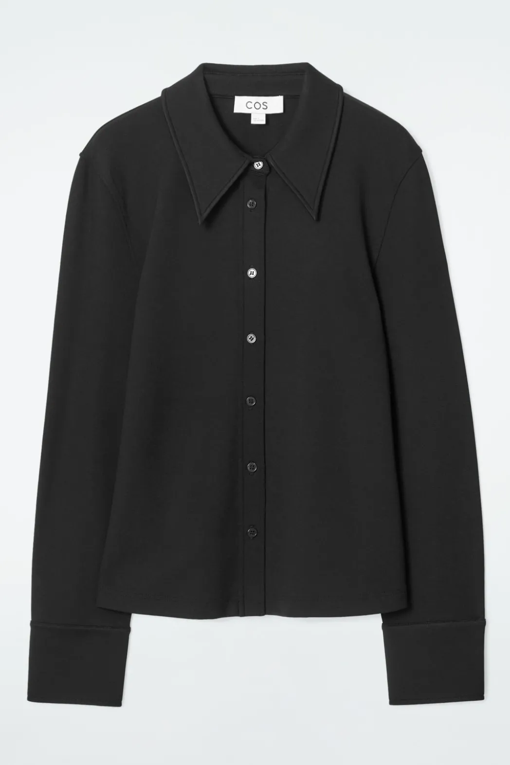 Outlet COS EXAGGERATED-COLLAR JERSEY SHIRT BLACK