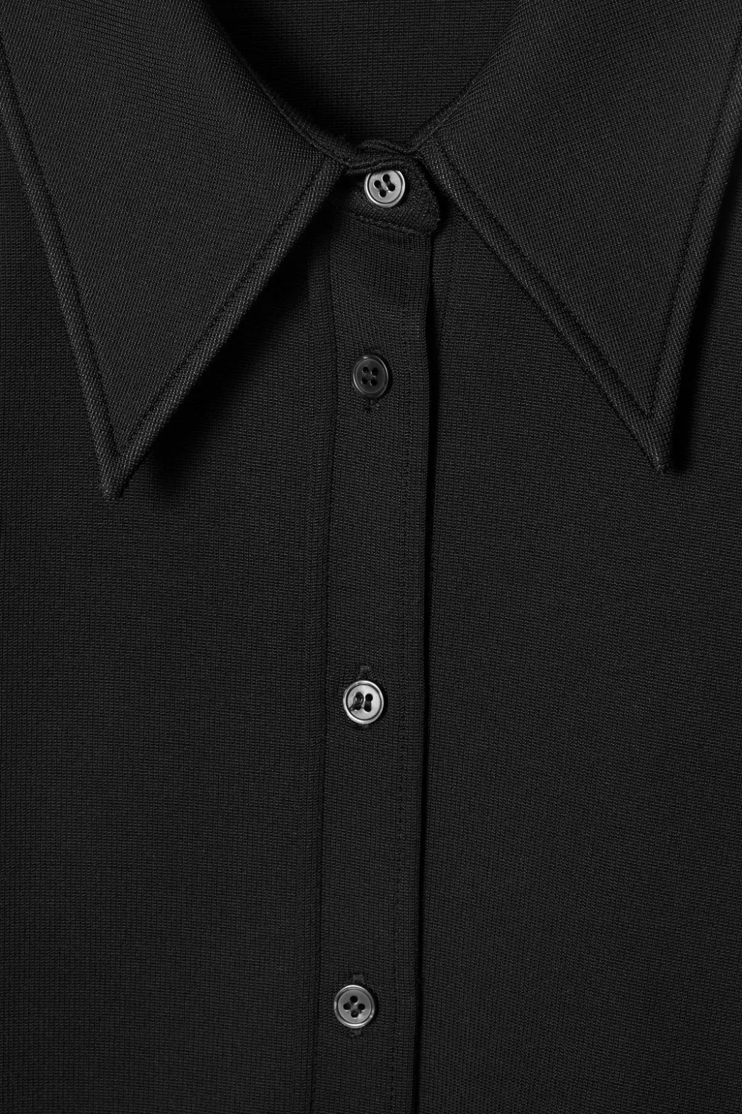 Outlet COS EXAGGERATED-COLLAR JERSEY SHIRT BLACK