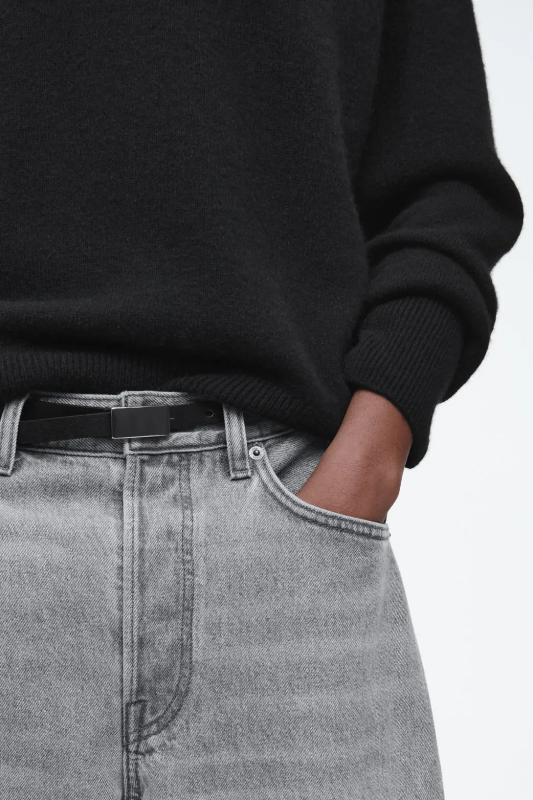 Discount COS FACADE STRAIGHT-LEG JEANS GRAY