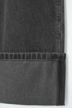 COS FACADE TURN-UP STRAIGHT-LEG JEANS BLACK