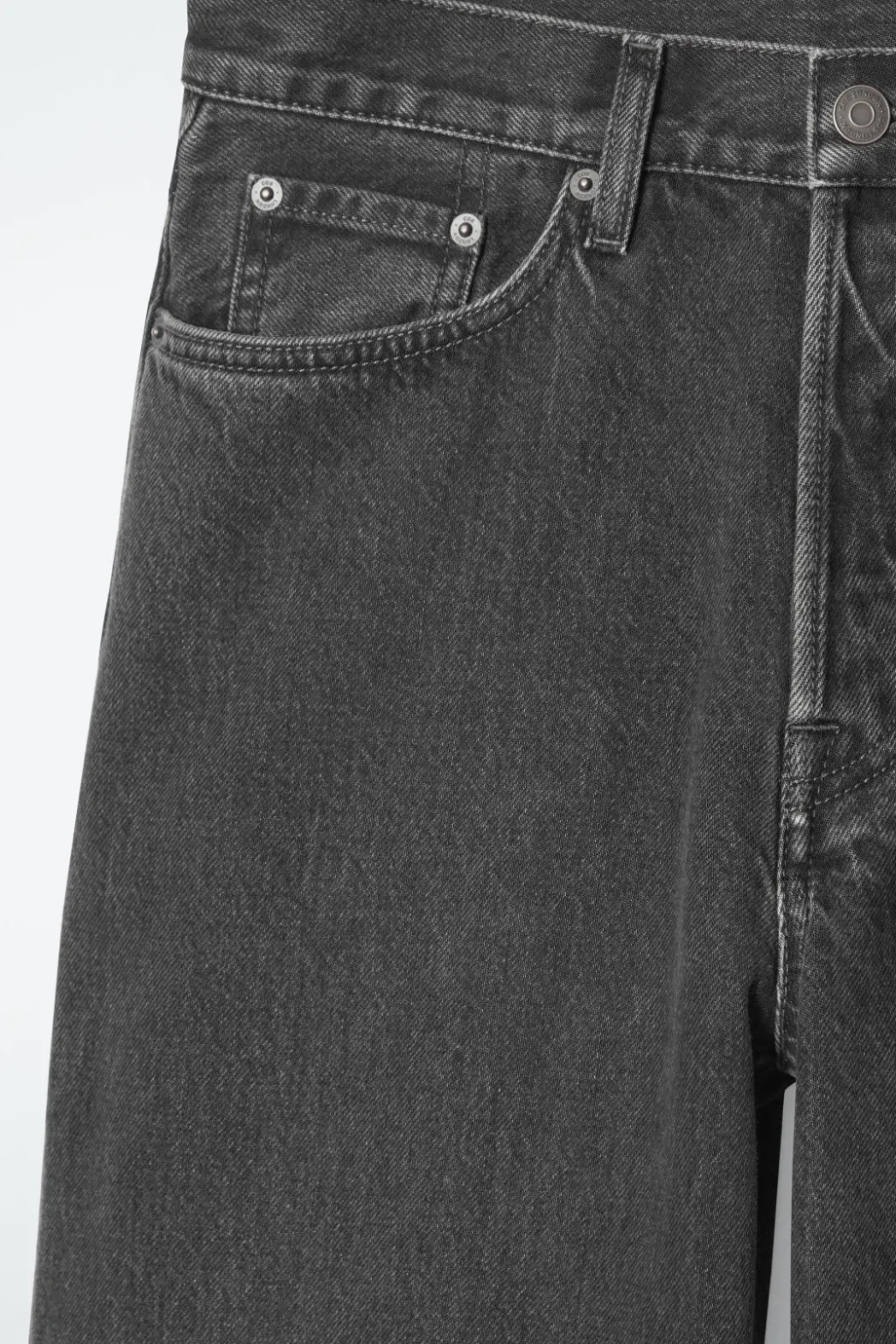 COS FACADE TURN-UP STRAIGHT-LEG JEANS BLACK