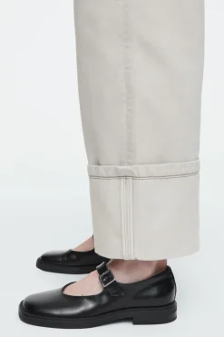 Online COS FACADE TURN-UP STRAIGHT-LEG JEANS LIGHT GRAY