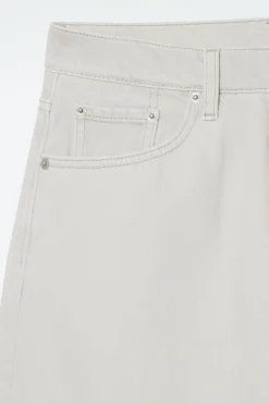Online COS FACADE TURN-UP STRAIGHT-LEG JEANS LIGHT GRAY