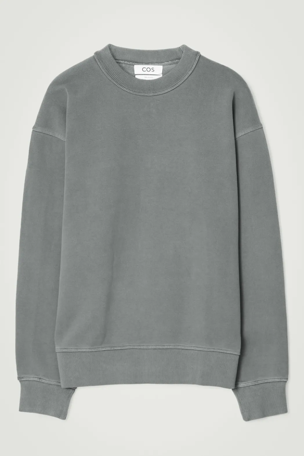 New COS FADED MOCK-NECK SWEATSHIRT WASHED BLACK