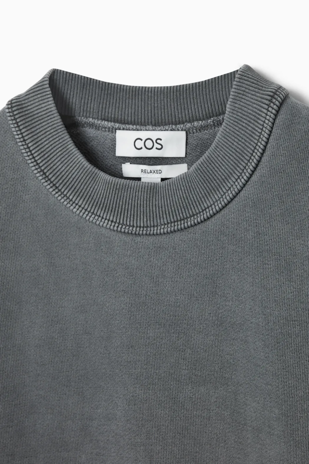 New COS FADED MOCK-NECK SWEATSHIRT WASHED BLACK