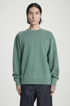 Sale COS FADED MOCK-NECK SWEATSHIRT GREEN