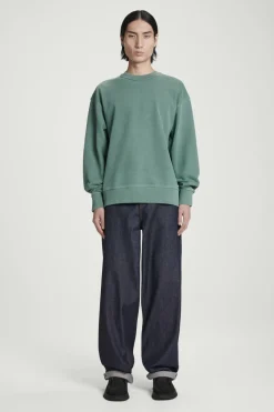 Sale COS FADED MOCK-NECK SWEATSHIRT GREEN