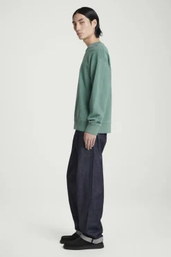 Sale COS FADED MOCK-NECK SWEATSHIRT GREEN