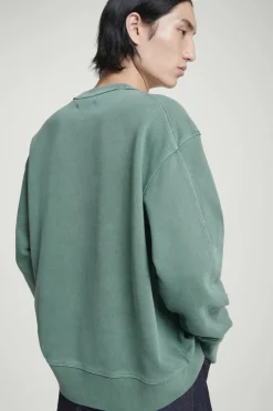 Sale COS FADED MOCK-NECK SWEATSHIRT GREEN