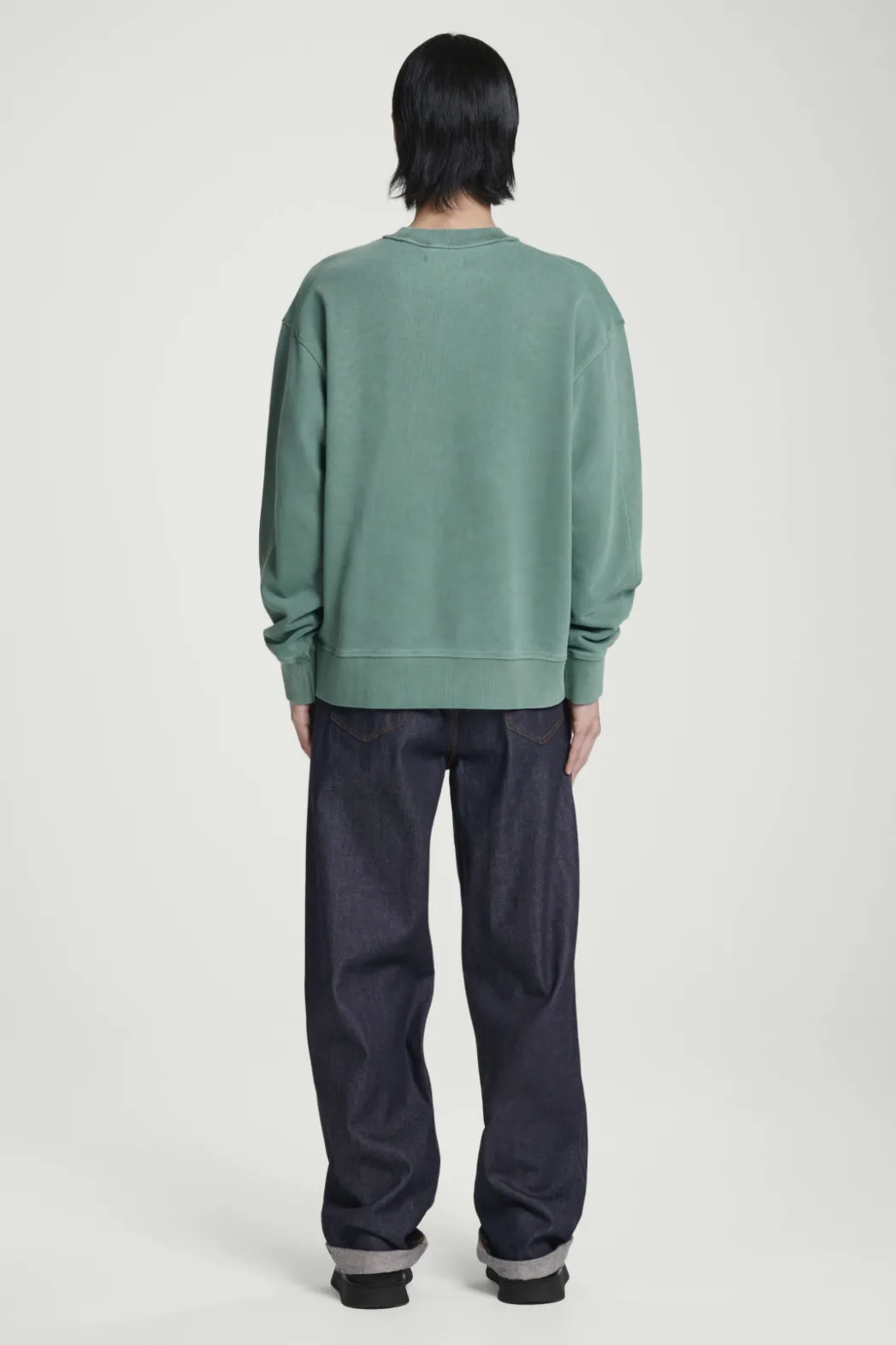 Sale COS FADED MOCK-NECK SWEATSHIRT GREEN