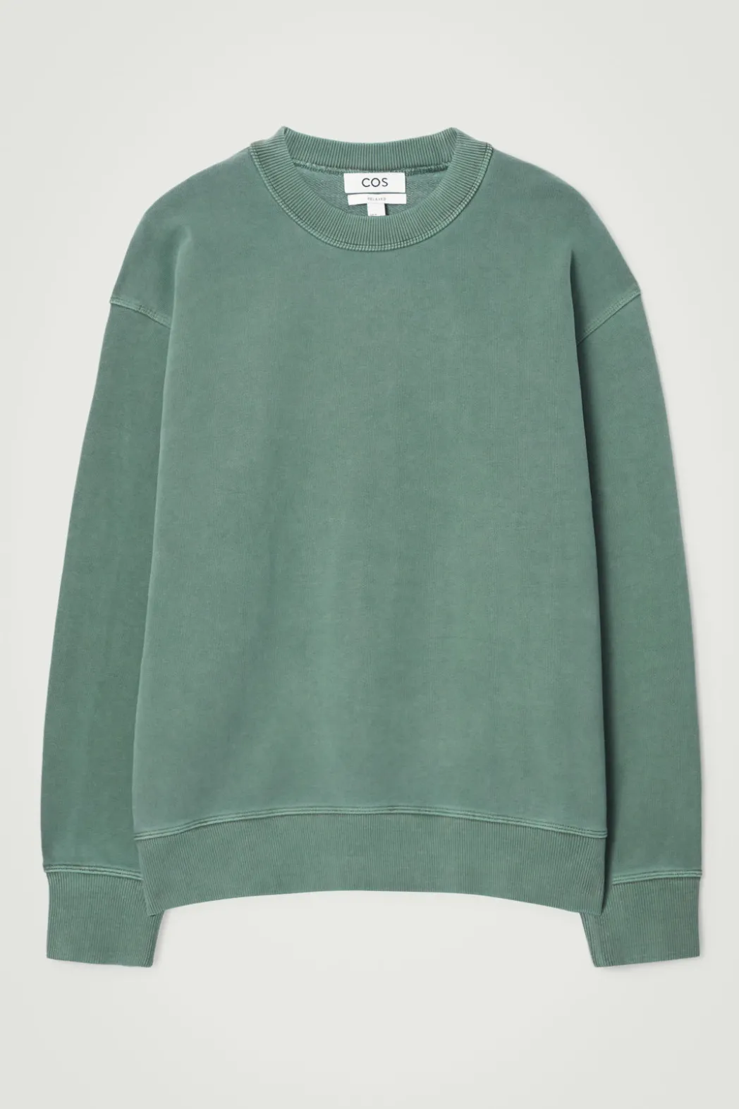Sale COS FADED MOCK-NECK SWEATSHIRT GREEN
