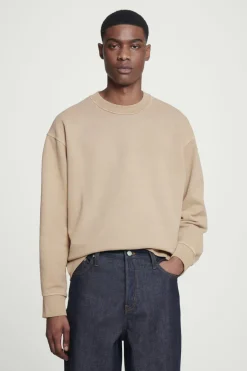 COS FADED MOCK-NECK SWEATSHIRT BEIGE