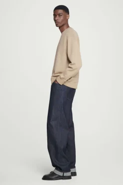 COS FADED MOCK-NECK SWEATSHIRT BEIGE